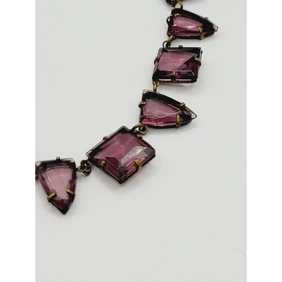 Vintage Art Deco Riviere Glass Necklace (A285) - Picture 3 of 5